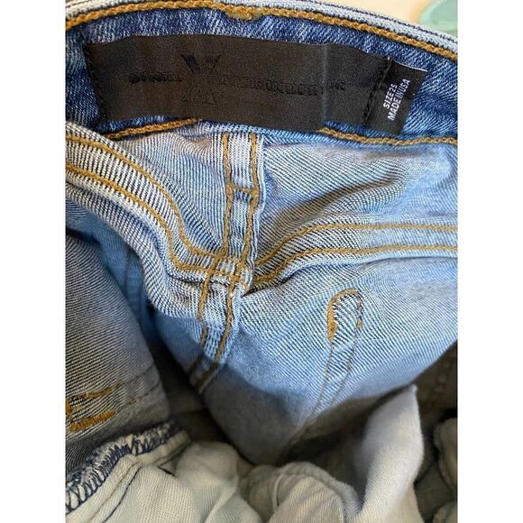 Alexander Wang Whip Mid Rise Skinny Jeans Washed Light Indigo Grunge Size 25 - Picture 8 of 12